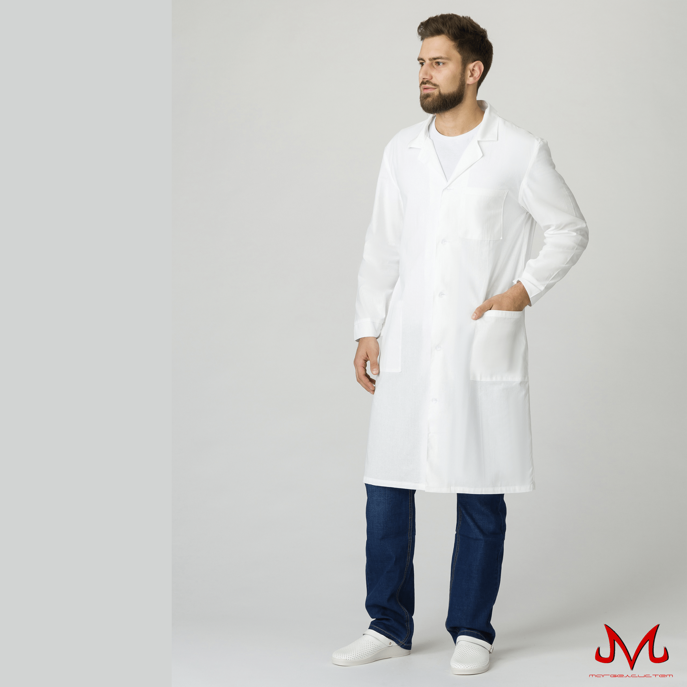 Халат мужской (тк.Бязь,145), белый